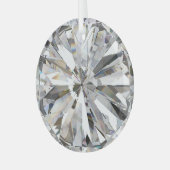 Realistische diamant: 3D close-up Glas Ornament (Voorkant links)