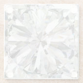 Realistische diamant: 3D close-up Glazen Onderzetter (Achterkant)
