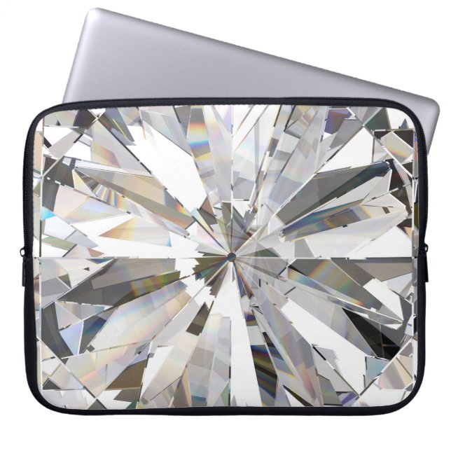 Realistische diamant: 3D close-up Laptop Sleeve (Voorkant)