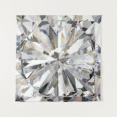 Realistische diamant: 3D close-up Wandkleed (Voorkant (horizontaal))