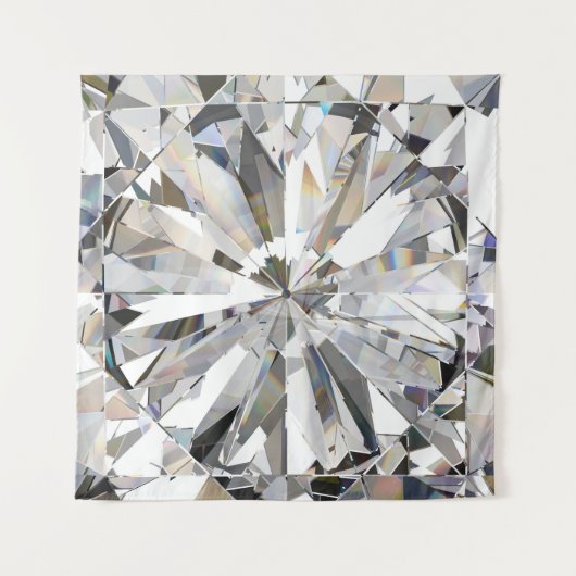 Realistische diamant: 3D close-up Wandkleed (Voorkant (horizontaal))