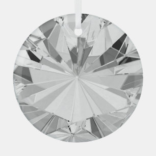 Realistische diamant: 3D textuur close-up Glas Ornament