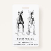 Realistische dierenarts anatomische honden badge (Achterkant)