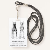 Realistische dierenarts anatomische honden badge (Achterkant met draagriem)