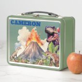 Realistische dinosaurussen en vulkaan aangepaste n (In situ)