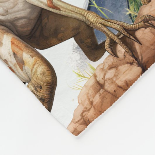 Realistische dinosaurussen en vulkaan aangepaste n fleece deken (Hoek)