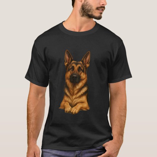 Realistische Duitse Herder T-shirt (Voorkant)