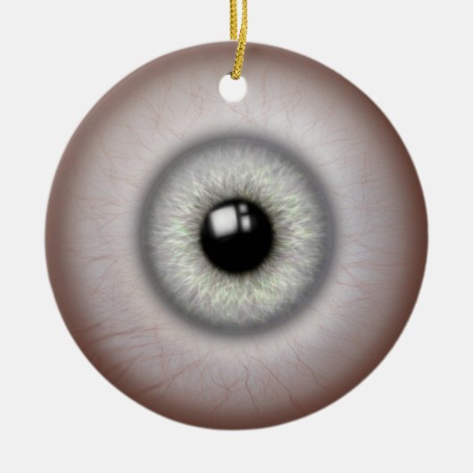 Realistische Eyeball Keramische Ronde Ornament (Voorkant)