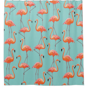 Realistische flamingo: vogelpatroon douchegordijn