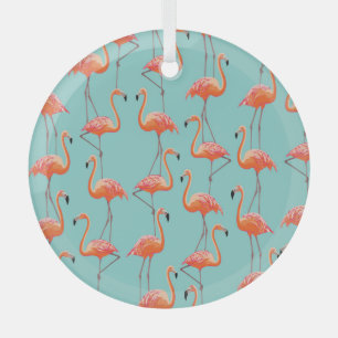 Realistische flamingo:  vogelpatroon glas ornament