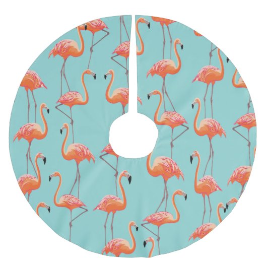 Realistische flamingo:  vogelpatroon kerstboom rok (Voorkant)