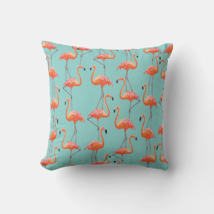 Realistische flamingo: vogelpatroon kussen