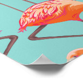 Realistische flamingo:  vogelpatroon poster (Hoek)