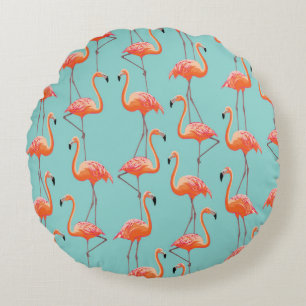 Realistische flamingo: vogelpatroon rond kussen
