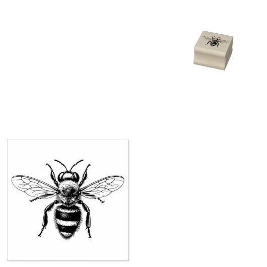 Realistische fuzzy honingbij rubberstempel (Gestempeld)