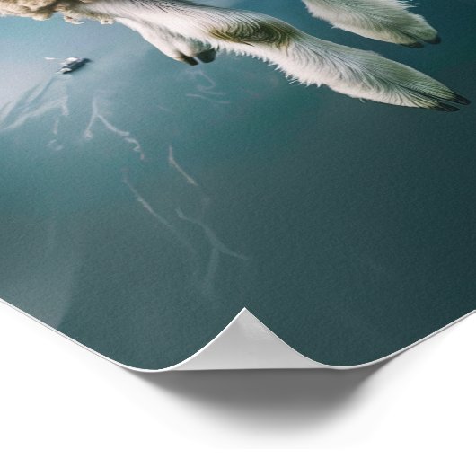 Realistische Go Pro Afbeelding van een schaap met  Poster (Hoek)