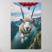 Realistische Go Pro Afbeelding van een schaap met  Poster (Voorkant)