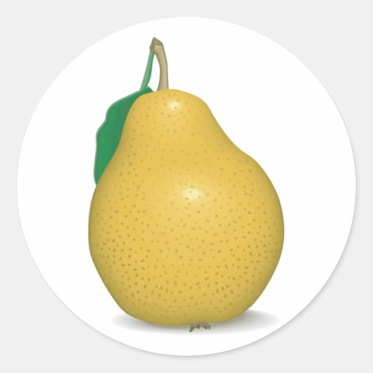 realistische gouden peer ronde sticker (Voorkant)