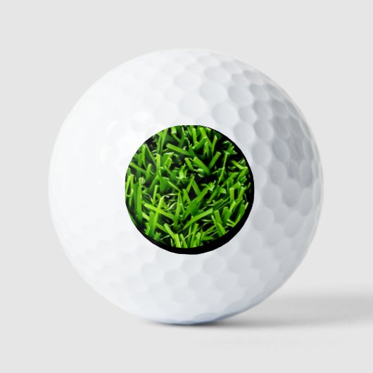 Realistische grasfoto textuur grappig helder groen golfballen (Voorkant)