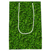 Realistische grasfoto textuur grappig helder groen medium cadeauzakje (Achterkant)