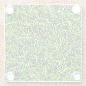 Realistische grasfoto textuur leuke heldere groene glazen onderzetter (Achterkant)