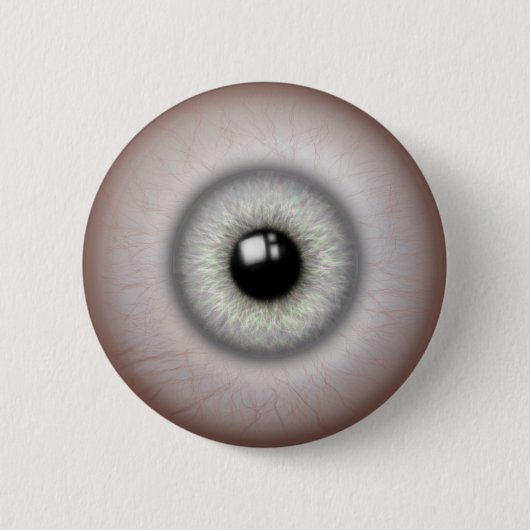 Realistische Grey Iris Eyeball Button (Voorkant)
