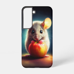 Realistische grijze muis kunstwerk gloeiende kleur samsung galaxy hoesje