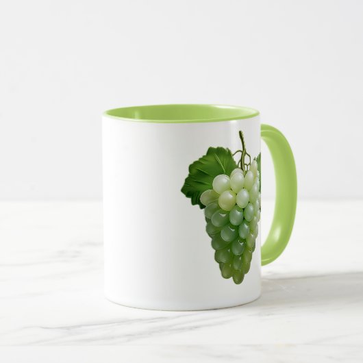 Realistische groene druif mok (Voorkant rechts)