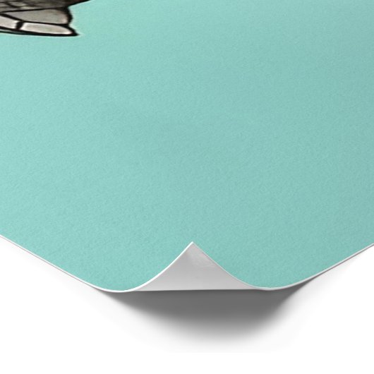 Realistische groene schildpad poster (Hoek)