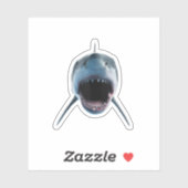 realistische grote witte haai Aanval voor liefhebb Sticker (Vel)