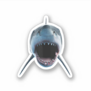 realistische grote witte haai Aanval voor liefhebb Sticker