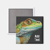 Realistische hagedis leguaan gepersonaliseerd magneet (Voorkant / Achterkant)