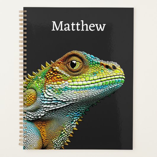 Realistische hagedis leguaan gepersonaliseerd planner (Voorkant)