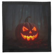 Realistische Halloween Pompoen Gloeiende Servet