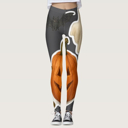 Realistische Halloween-sticker Leggings (Voorkant)