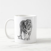 Realistische hand Drawn Bengal Tiger met schaduwen Koffiemok (Links)