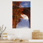 Realistische herfstboom met rode bladeren in Newqu Poster (Keuken)