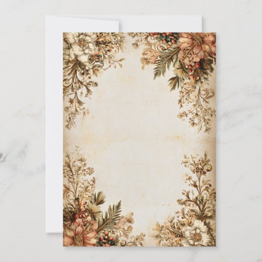 Realistische Holly Branch op Cream | Klassieke fee Kaart (Achterkant)