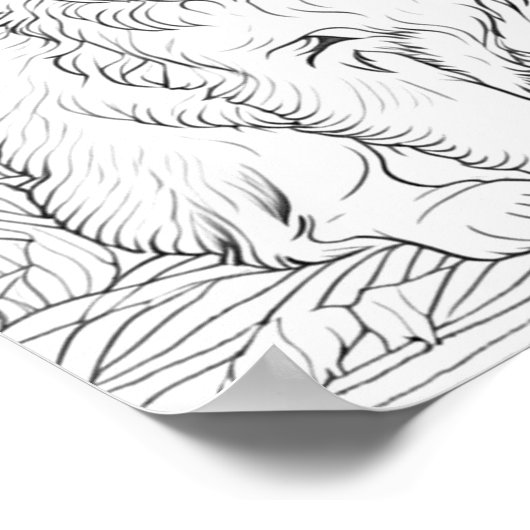 Realistische hond volwassen kleuring poster (Hoek)