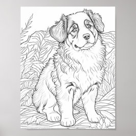 Realistische hond volwassen kleuring poster