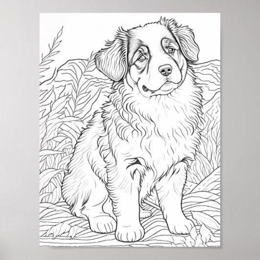 Realistische hond volwassen kleuring poster (Voorkant)