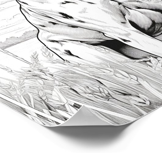 Realistische hond volwassen kleuring poster (Hoek)