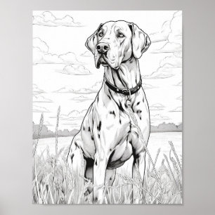 Realistische hond volwassen kleuring poster