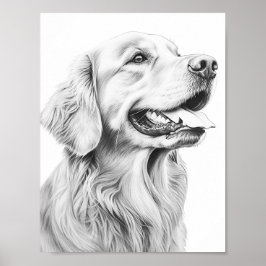 Realistische hond volwassen kleuring poster