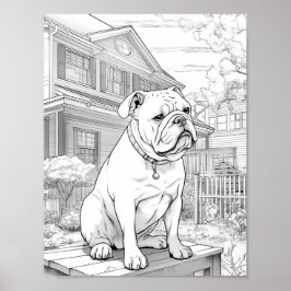 Realistische hond volwassen kleuring poster