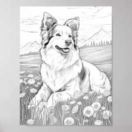 Realistische hond volwassen kleuring poster