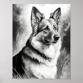 Realistische hond volwassen kleuring poster