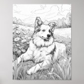 Realistische hond volwassen kleuring poster (Voorkant)