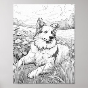 Realistische hond volwassen kleuring poster