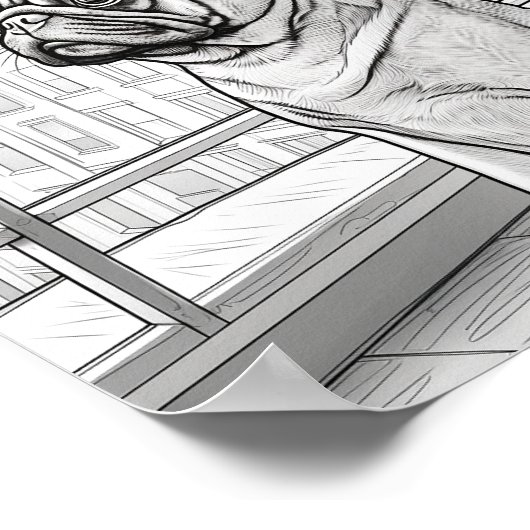 Realistische hond volwassen kleuring poster (Hoek)